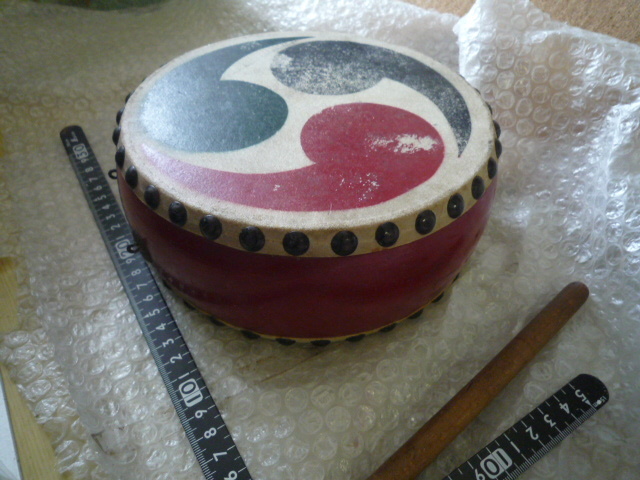 當時物 三つ巴 和太鼓 でんでん太鼓 現(xiàn)狀渡し品