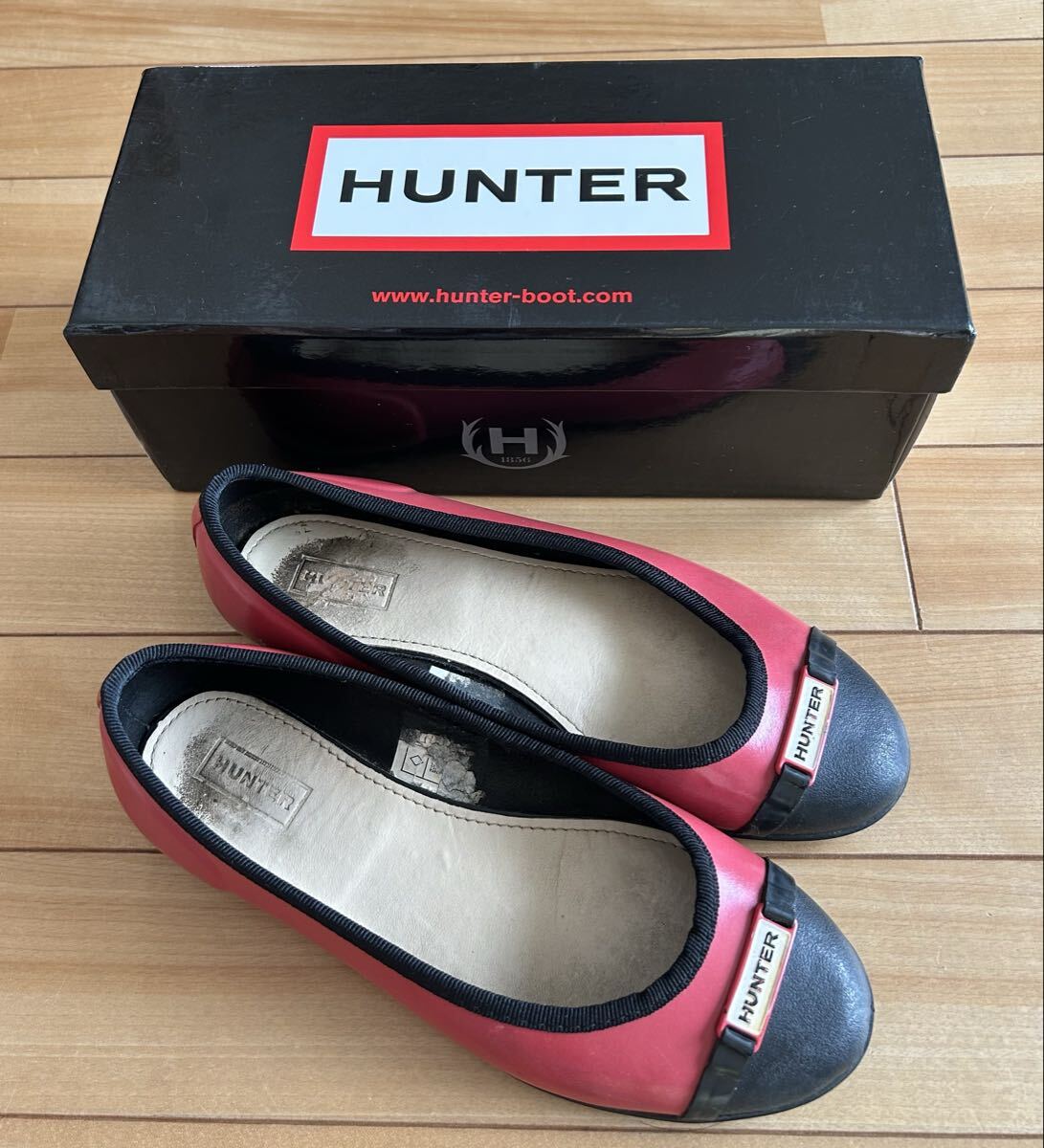 送料無料 UK3 ハンター HUNTER フラットシューズ レインシューズ 22㎝ 雨靴 パンプス シューズ レディース 靴 ピンク