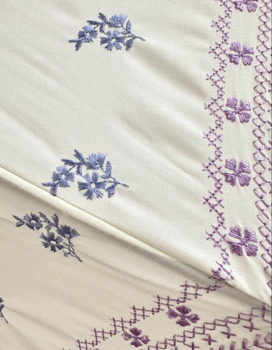 タグ付き because プロヴァンス刺繍 長傘 47cm 日焼け 紫外線 UV対策 撥水 防水 晴雨兼用傘 ビコーズ_画像4