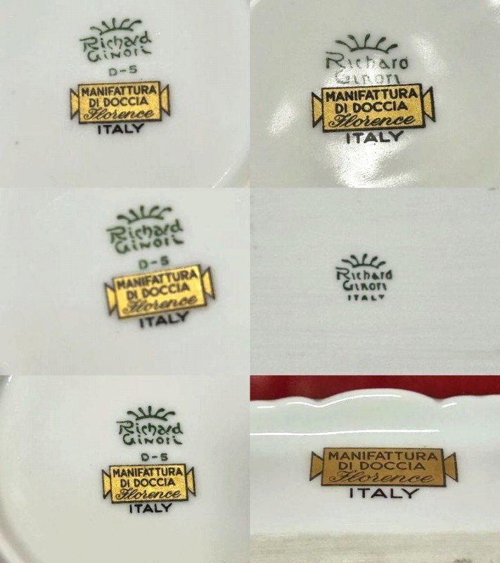 ◇リチャード・ジノリ最高級ライン【白磁に描かれし風景詩【「インペロ・フィレンツェ」【長皿ORトレイ/蓋物/小皿×3】5組 Q07414_画像9