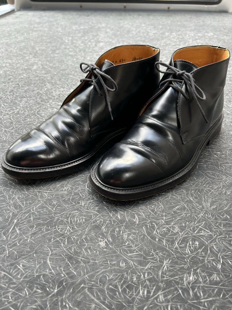 Hawkins ホーキンスチャッカブーツ Made in ITALY サイズ41 26.0cm 靴底革 Chukka