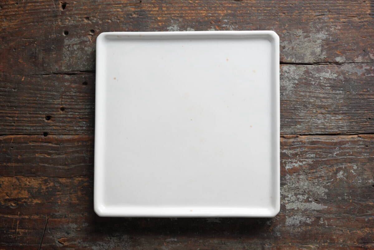 希少 Creil et Montereau 古いクレイユ・エ・モントロー窯 テールドフェール 四方足付台皿 フラットプレート_画像1