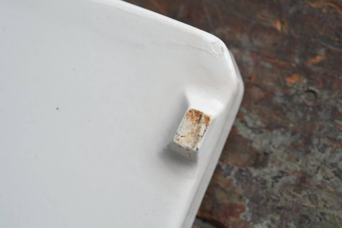 希少 Creil et Montereau 古いクレイユ・エ・モントロー窯 テールドフェール 四方足付台皿 フラットプレート_画像7