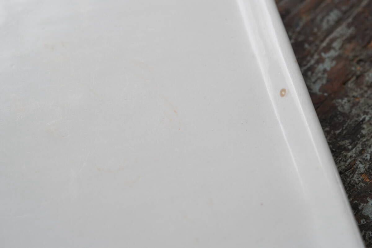 希少 Creil et Montereau 古いクレイユ・エ・モントロー窯 テールドフェール 四方足付台皿 フラットプレート_画像9