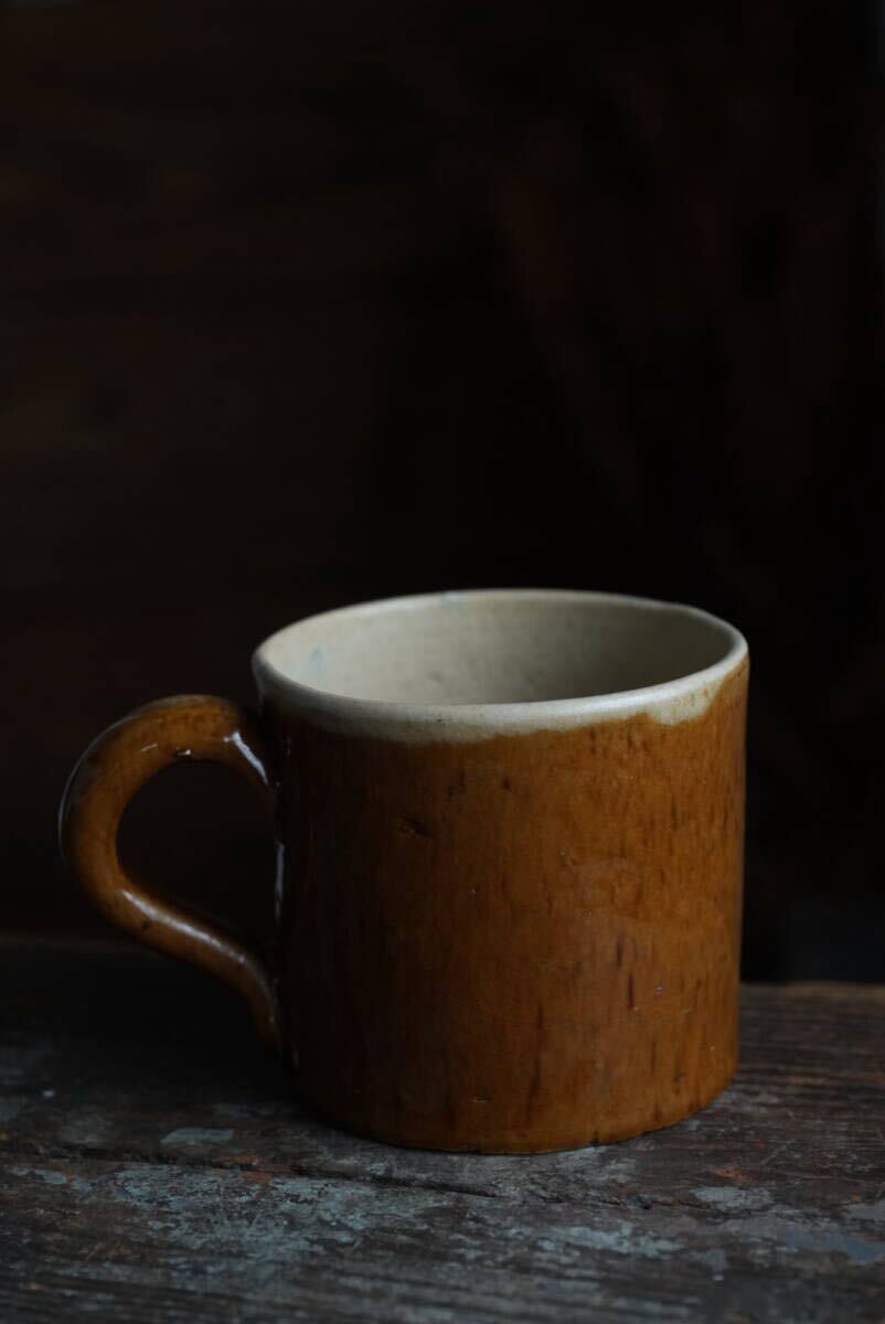 19世紀(jì) 古いCul Noir キュノワール マグカップ / 1800年代?フランス / アンティーク 古道具 民藝 民陶 コーヒーカップ 06