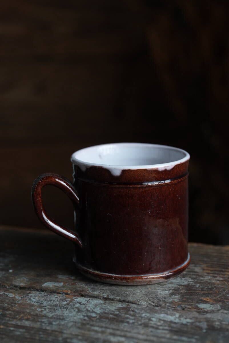 19世紀(jì) 古いCul Noir キュノワール マグカップ / 1800年代?フランス / アンティーク 古道具 民藝 民陶 コーヒーカップ 08