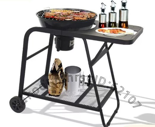 22インチ アップルストーブ 多機能バスケットボールデザイン 屋外炭火バーベキューコンロ 移動式グリル_画像2