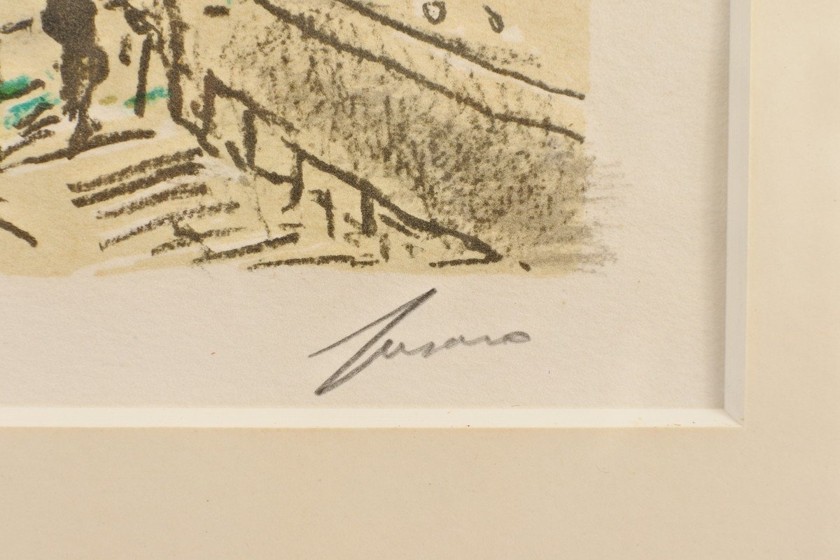 ▼ジャン・フサロ Jean FUSARO『ポン・デ・ザール』リトグラフ 限定400部 35/400 制作：1984年 サイン有_画像2