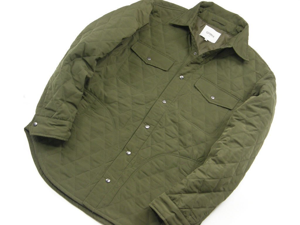 新品 COTORICA キルティング 【洗濯機で洗える!】 4ポケット 軽量 シャツジャケット アウター M オリーブ ★344117 秋冬 ミリタリー_画像2