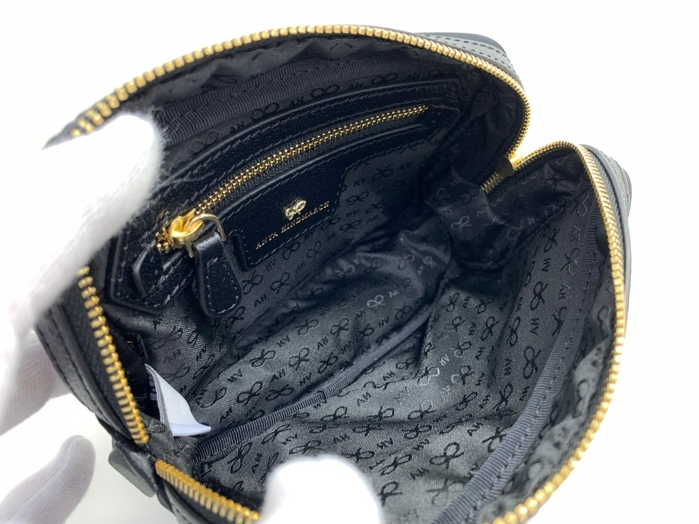 アニヤハインドマーチ ANYA HINDMARCH ポーチ ブラック(BLACK) 【中古】 メイクポーチ 保存袋付き 小物入れ GIN54437_画像7