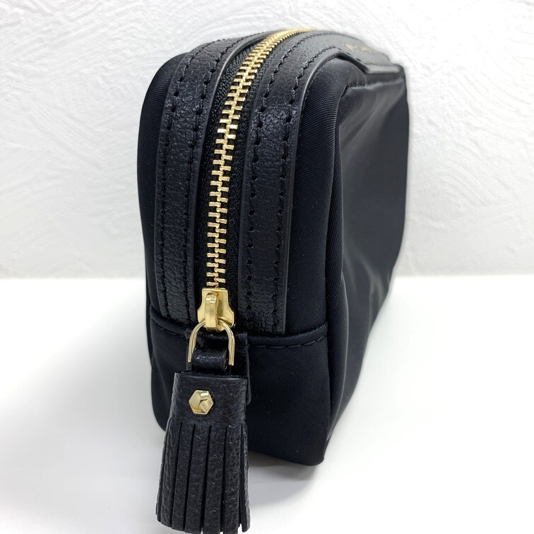 アニヤハインドマーチ ANYA HINDMARCH ポーチ ブラック(BLACK) 【中古】 メイクポーチ 保存袋付き 小物入れ GIN54437_画像2