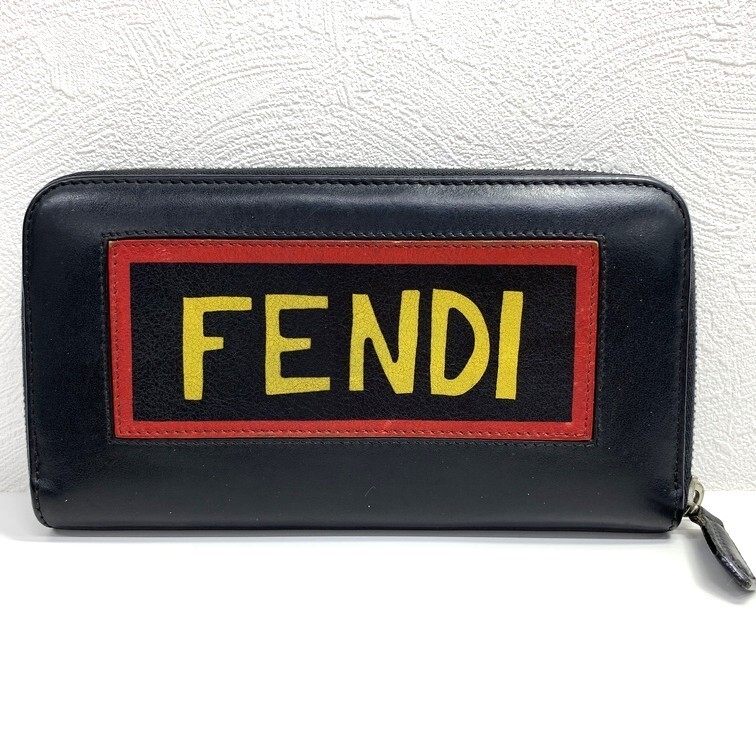 FENDI フェンディ ボキャブラリー LOVE 長財布 【中古】 ブランド 小物 箱付き ラウンドファスナー ウォレット GIN54595_画像1