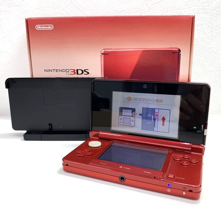 Nintendo ニンテンドー 3DS フレアレッド 本體 CTR-001 【中古?初期化済み】 箱付き ゲーム AEN10373GI