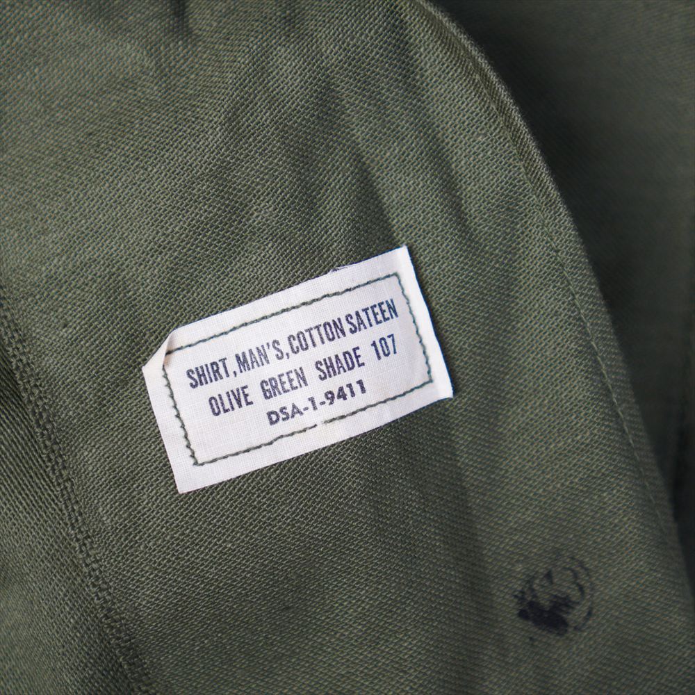 50s60s ビンテージ ミリタリー 米軍実物 U.S.ARMY SHADE 107 コットンサテン ユーティリティシャツ 151/2-33 デッドストック_画像6