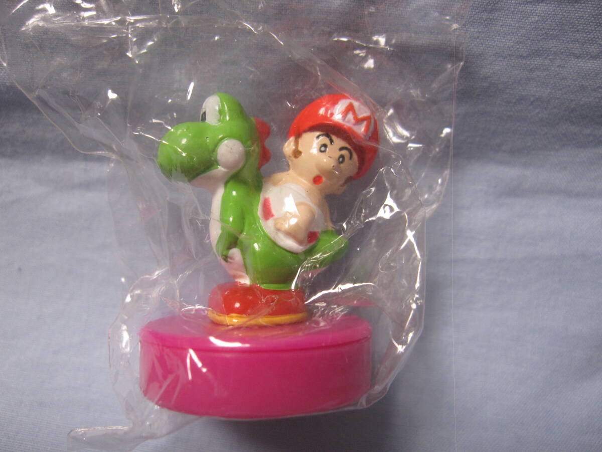 ★共同 スーパーマリオ ヨッシーアイランド キャラクタースタンプ ヨッシー＆ベビーマリオ★未使用品★當(dāng)時(shí)品★ミニブック付き★フィギュア