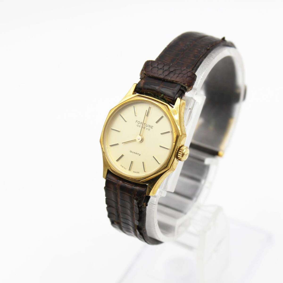 W250924-02 FORTUNE GENEVE フォーチューン ジュネーブ レディース腕時計 クォーツ ジャンク 文字盤ゴールド
