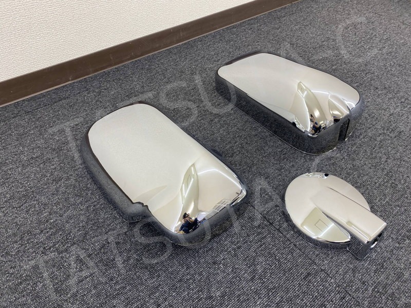 日野 エアループ デュトロ メッキ ミラーカバー 左右 3點セット 丸ミラー 140φ デコトラ G0304T