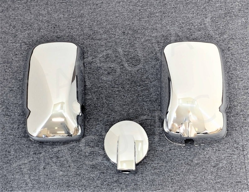 日野 エアループ デュトロ メッキ ミラーカバー 左右 3點セット 丸ミラー 140φ デコトラ G0304T