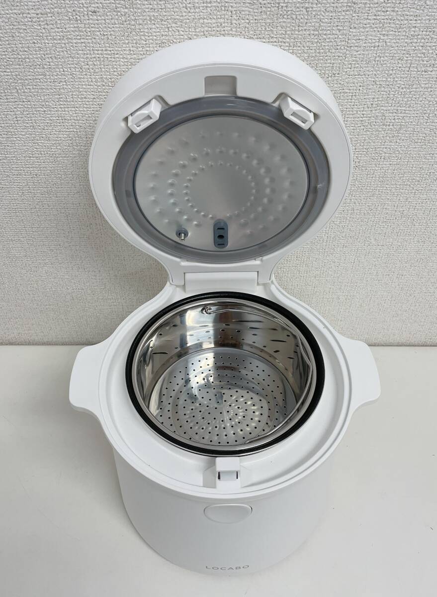 【糖質カット炊飯器 LOCABO ロカボ JM-C20E-W 調理器具 炊飯ジャー】通電OK/ホワイト/白/健康/ダイエット/インテリア/A79-129_画像2