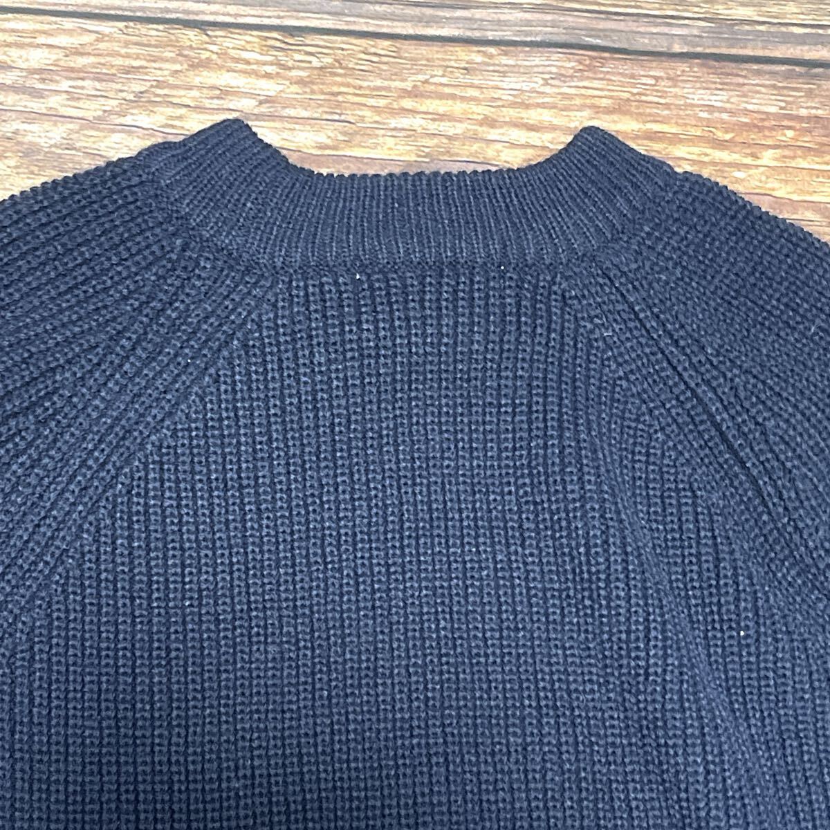 新品 未使用 ikka イッカ ニット トップス セーター 長袖 ウール ゆったり 大きめ レディース 防寒 冬 ナチュラル シンプル ネイビー L_画像3
