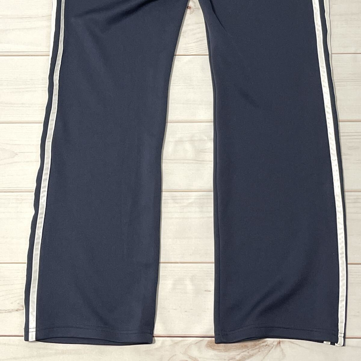 adidas アディダス トラックパンツ ジャージ ロング丈 脚長効果 レディース ボトムス アウトドア トレーニング スポーツ ネイビー 紺 L_画像8