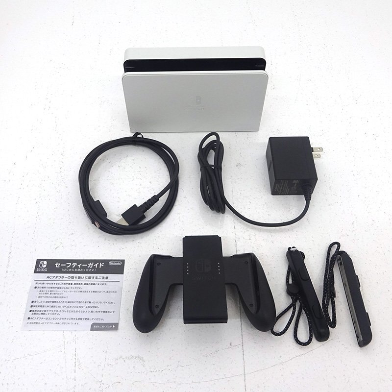 ★中古★Nintendo Switch 本體 Joy-Con(L)/(R)ホワイト 有機(jī)ELモデル HEG-S-KAAAA (ニンテンドースイッチ/任天堂)★【GM649】