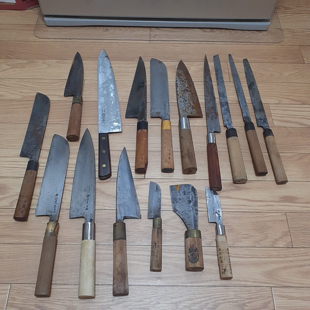 京都蔵出し 刃物 調(diào)理器具 和包丁 刺身包丁 出刃包丁など　大量まとめ　有次　源金久　源金吉　八木　堺憲司　堺包丁 16點　希少 料亭 三徳