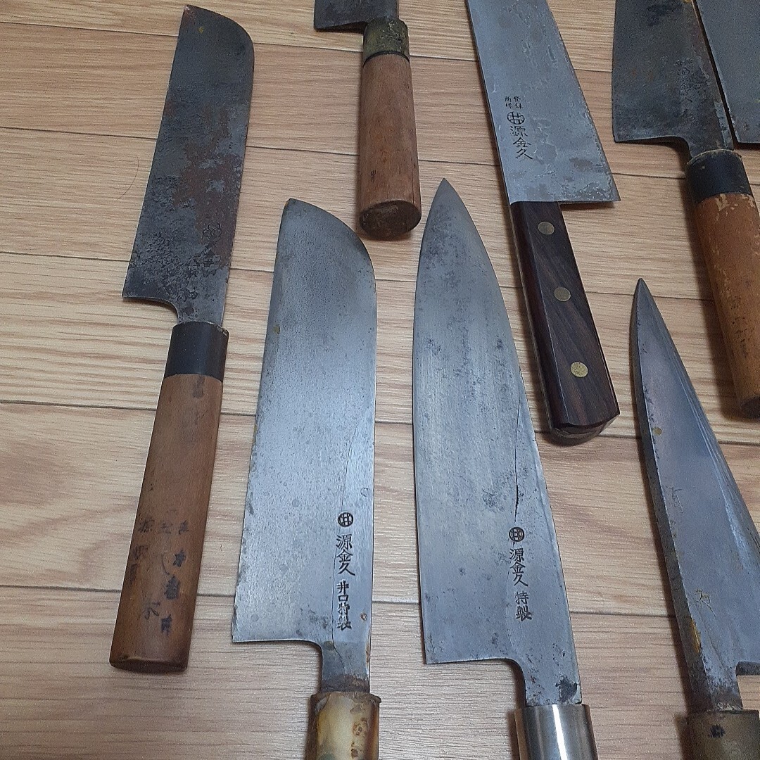 京都蔵出し 刃物 調(diào)理器具 和包丁 刺身包丁 出刃包丁など　大量まとめ　有次　源金久　源金吉　八木　堺憲司　堺包丁 16點　希少 料亭 三徳