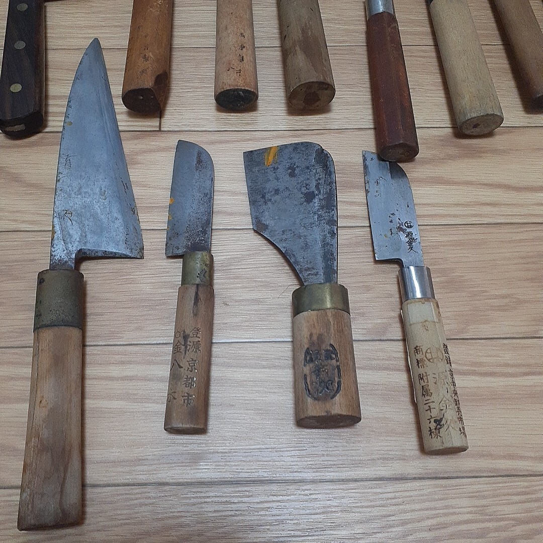 京都蔵出し 刃物 調(diào)理器具 和包丁 刺身包丁 出刃包丁など　大量まとめ　有次　源金久　源金吉　八木　堺憲司　堺包丁 16點　希少 料亭 三徳