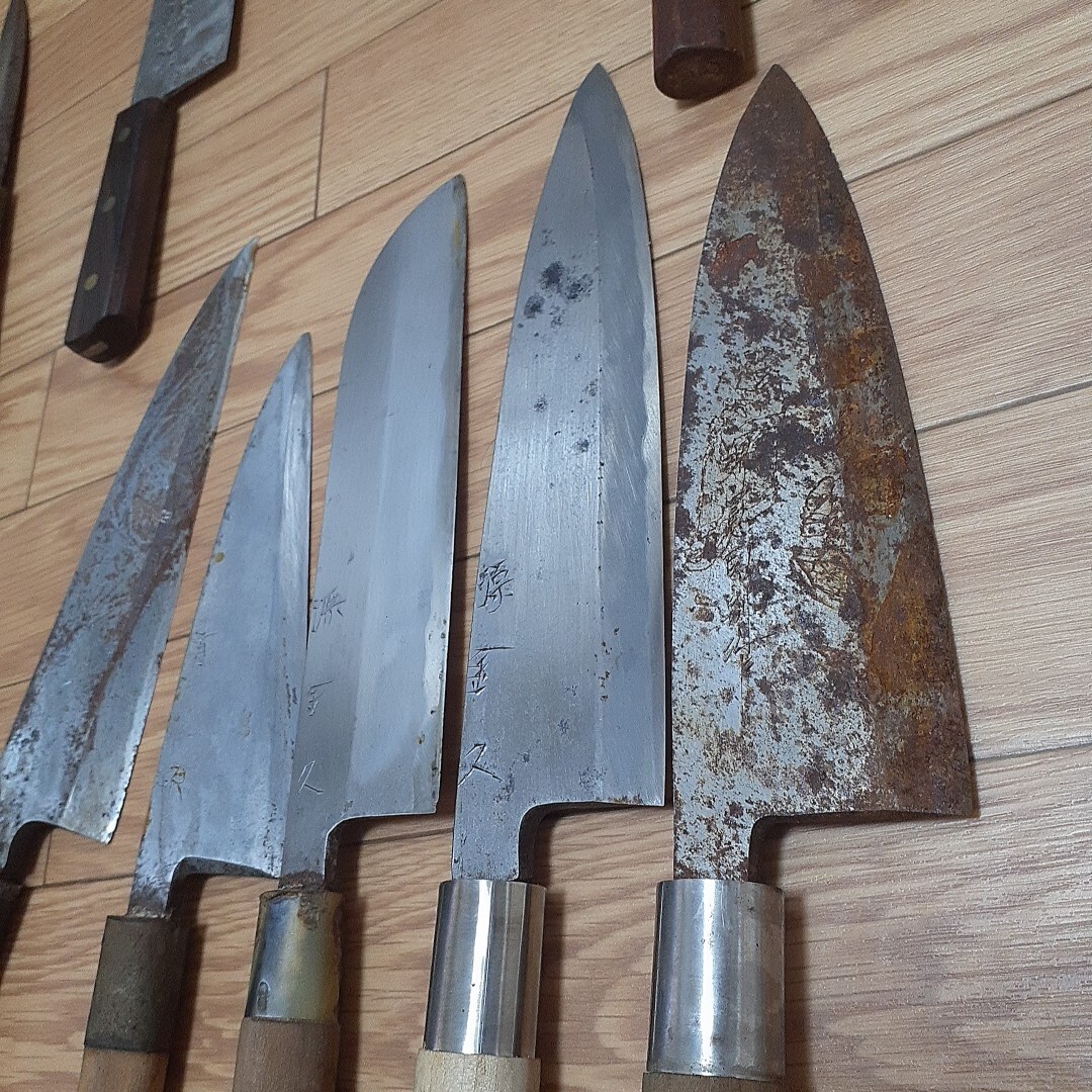 京都蔵出し 刃物 調(diào)理器具 和包丁 刺身包丁 出刃包丁など　大量まとめ　有次　源金久　源金吉　八木　堺憲司　堺包丁 16點　希少 料亭 三徳