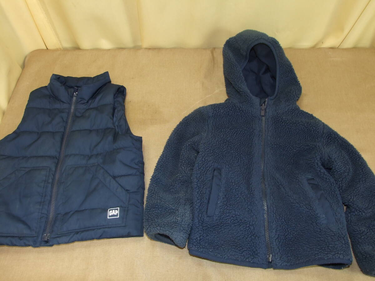 Baby GAP キッズ アウター ボア ベスト　防寒服 約100cm　gap 4years サイズ ネイビー 3way　ベスト/パーカー　中古品_画像6