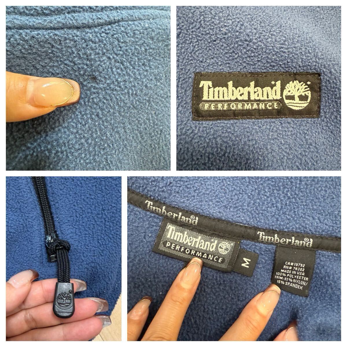 Timberland ティンバーランド ティンバ フリース ベスト 羽織り アウター アウトドア ブルー系 メンズ M PERFORMANCE 1円? 古著