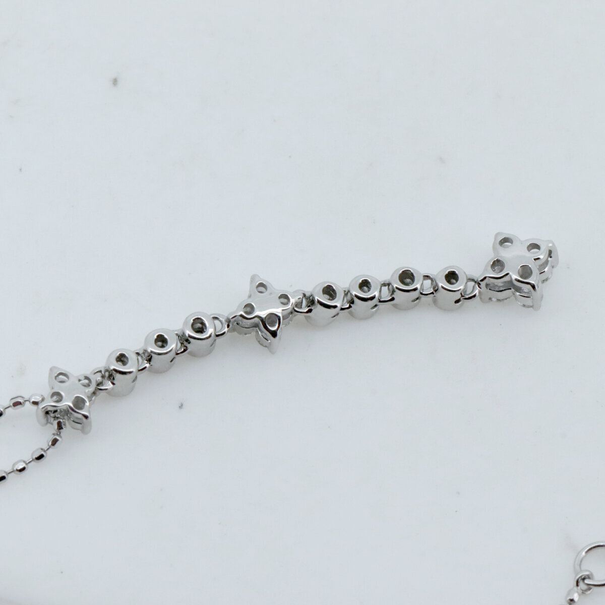  Vendome Aoyama бриллиантовое колье 0.22ct K18WG(18 золотой белое золото ) ломбард лот 