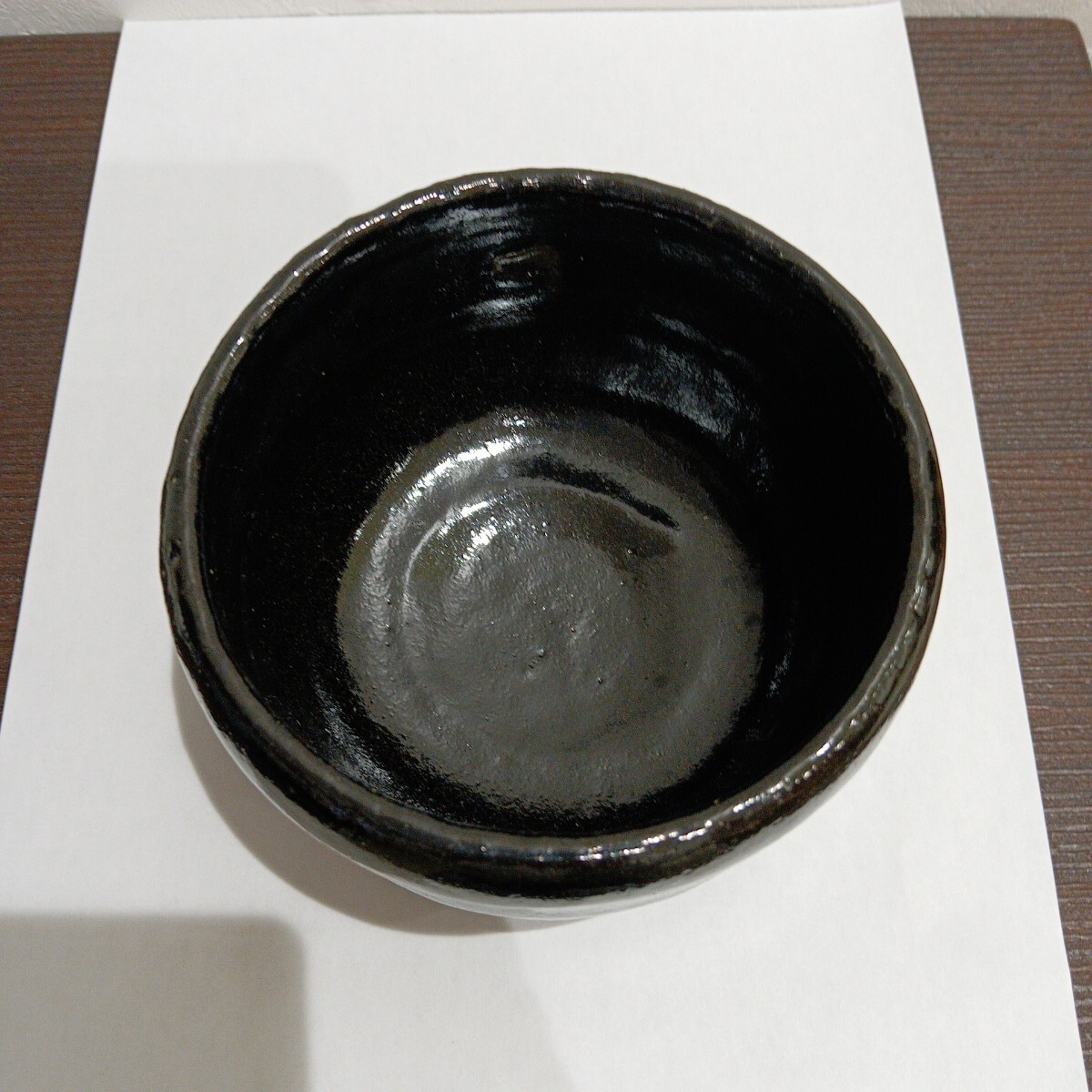 楽焼 窯元 三代 昭楽 のんこう七種の內(nèi) 稲妻茶碗 黒楽茶碗 茶道具 共箱 しおり 1円スタート