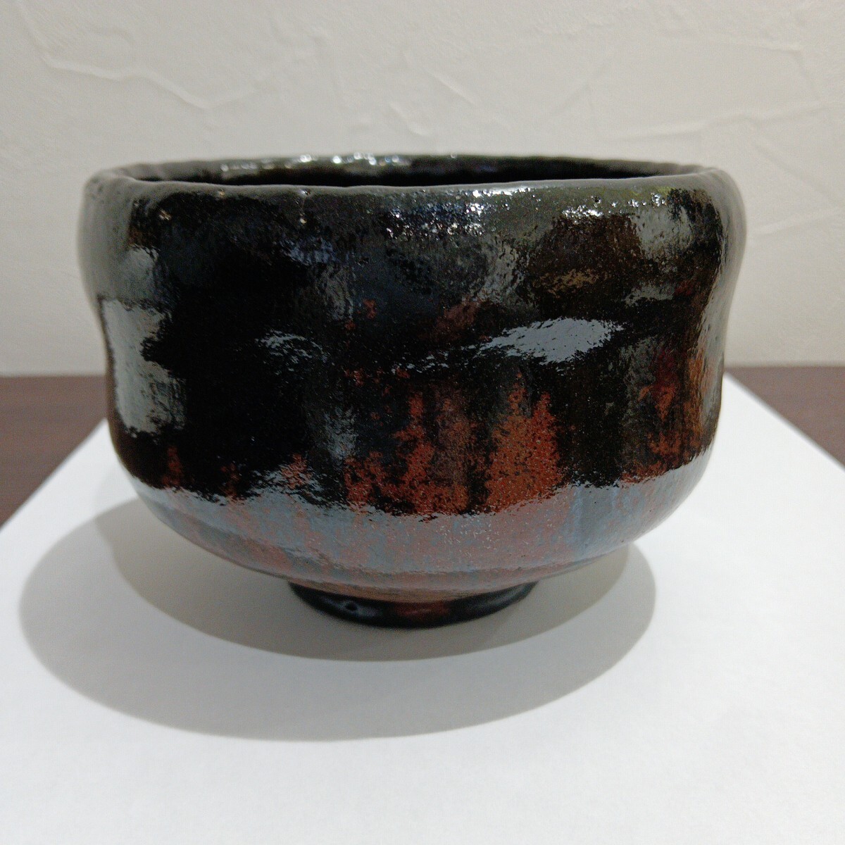 楽焼 窯元 三代 昭楽 のんこう七種の內(nèi) 稲妻茶碗 黒楽茶碗 茶道具 共箱 しおり 1円スタート