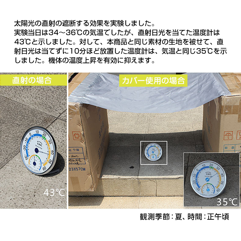 特大 エアコン 室外機カバー 業務用エアコン 全面カバー 被せるだけ 簡単 防水 撥水加工 防塵 断熱 屋外 雨風 日焼け 劣化 防止 遮熱 UVカ_画像5