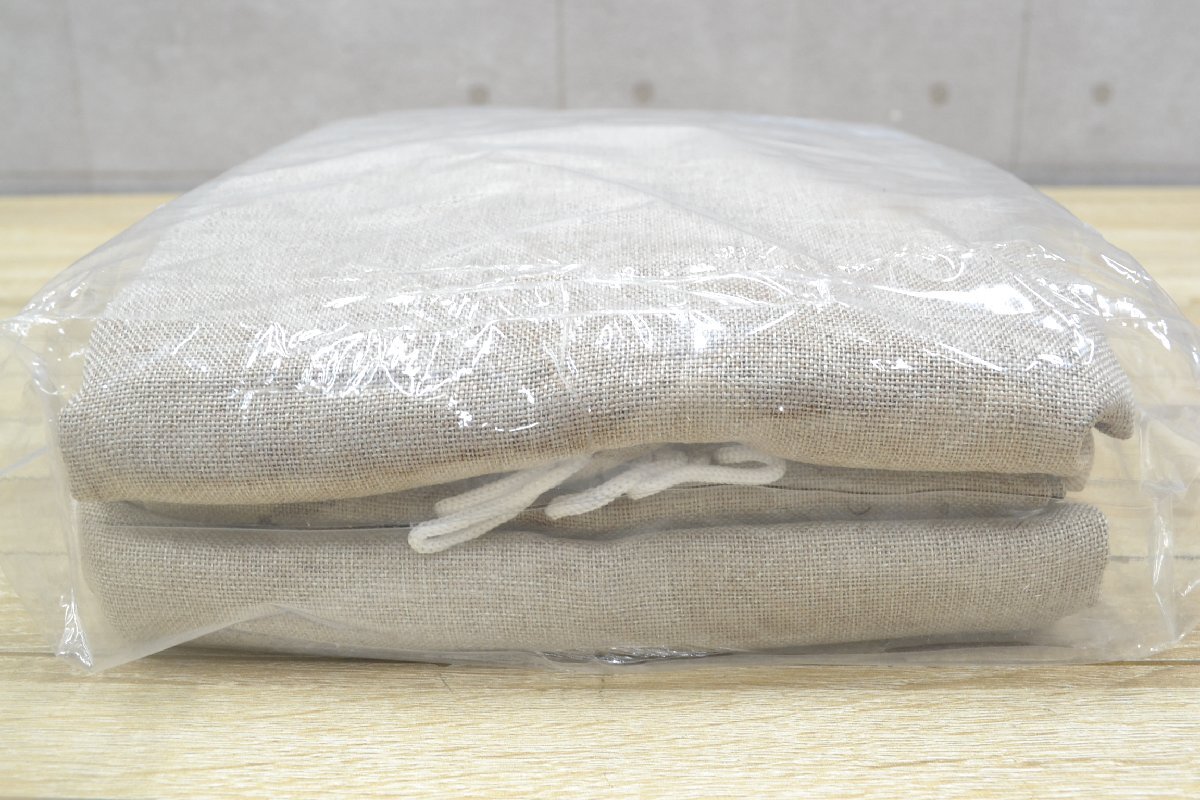 C2593■未使用・長期保管品■カーテン　品名：花粉グリップ　色：ベージュ■幅100㎝×丈110㎝　2枚組■遮光3級■アジャスターフック付　_画像3
