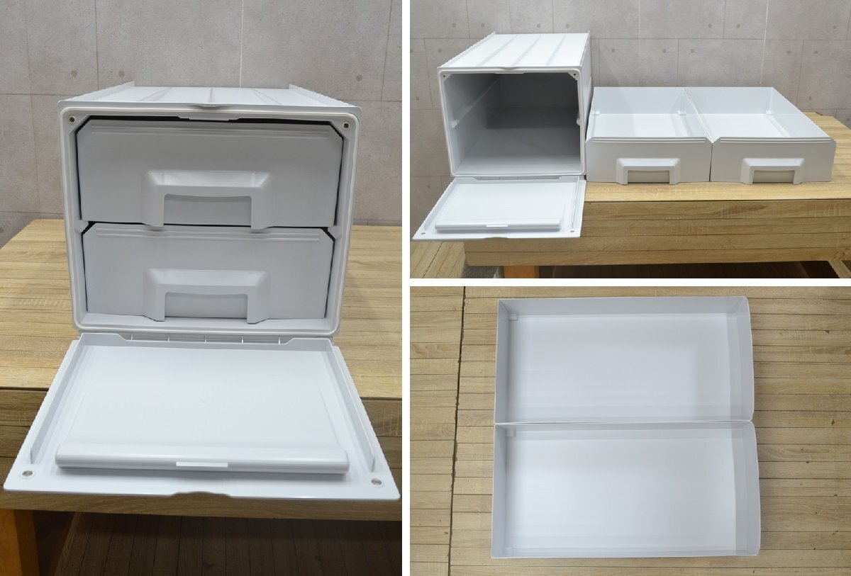 C2642■Tupperware タッパーウェアー■スーパーチェスト■衣装ケース■クローゼット収納■2段小引出し_画像10