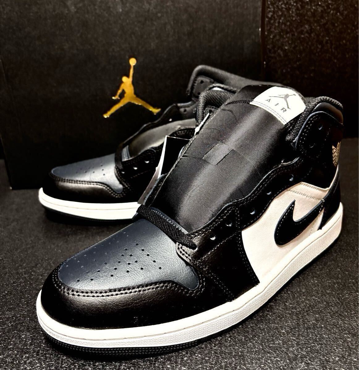 ☆送料込■新品27.0cm■ナイキ エア ジョーダン１MID ブラック/サミットホワイト/オフノワール AIR JORDAN 1 【定価.18700円】_画像9