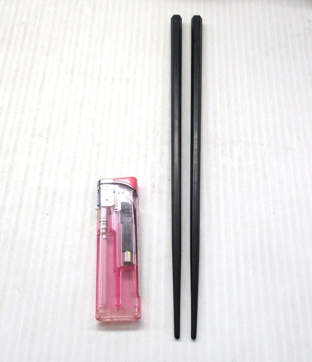 箸 六角 業務用 黒 8膳 22.5cm キズヨゴレ有 中古 101546 ★_画像3