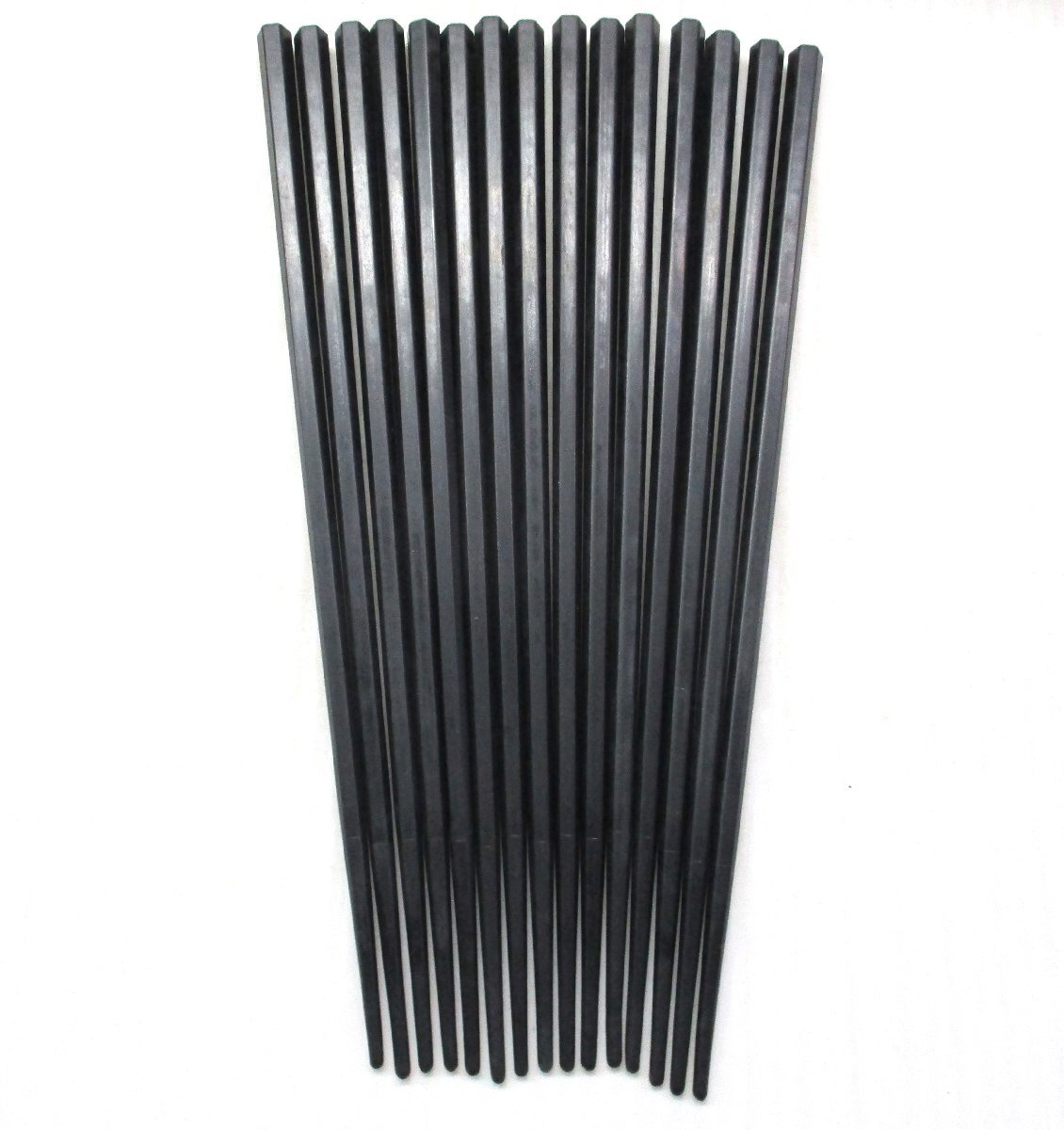 箸 六角 業務用 黒 8膳 22.5cm キズヨゴレ有 中古 101546 ★_画像1