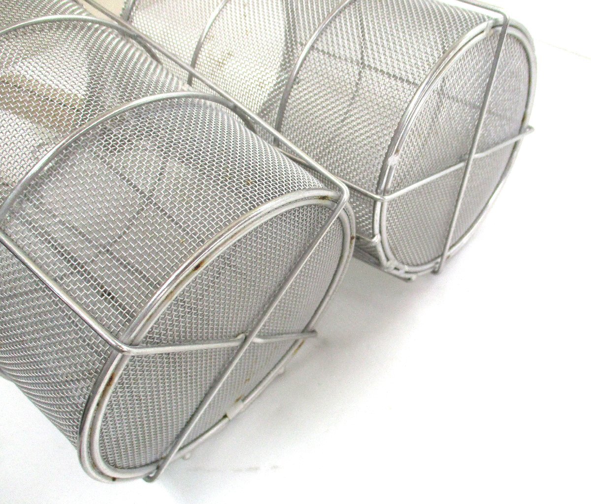 スパゲティ揚 木柄 小2個スパゲティてぼ パスタてぼ 湯切り 業務用 柄長190 18－8ステンレス 中古 101560 ★_画像9