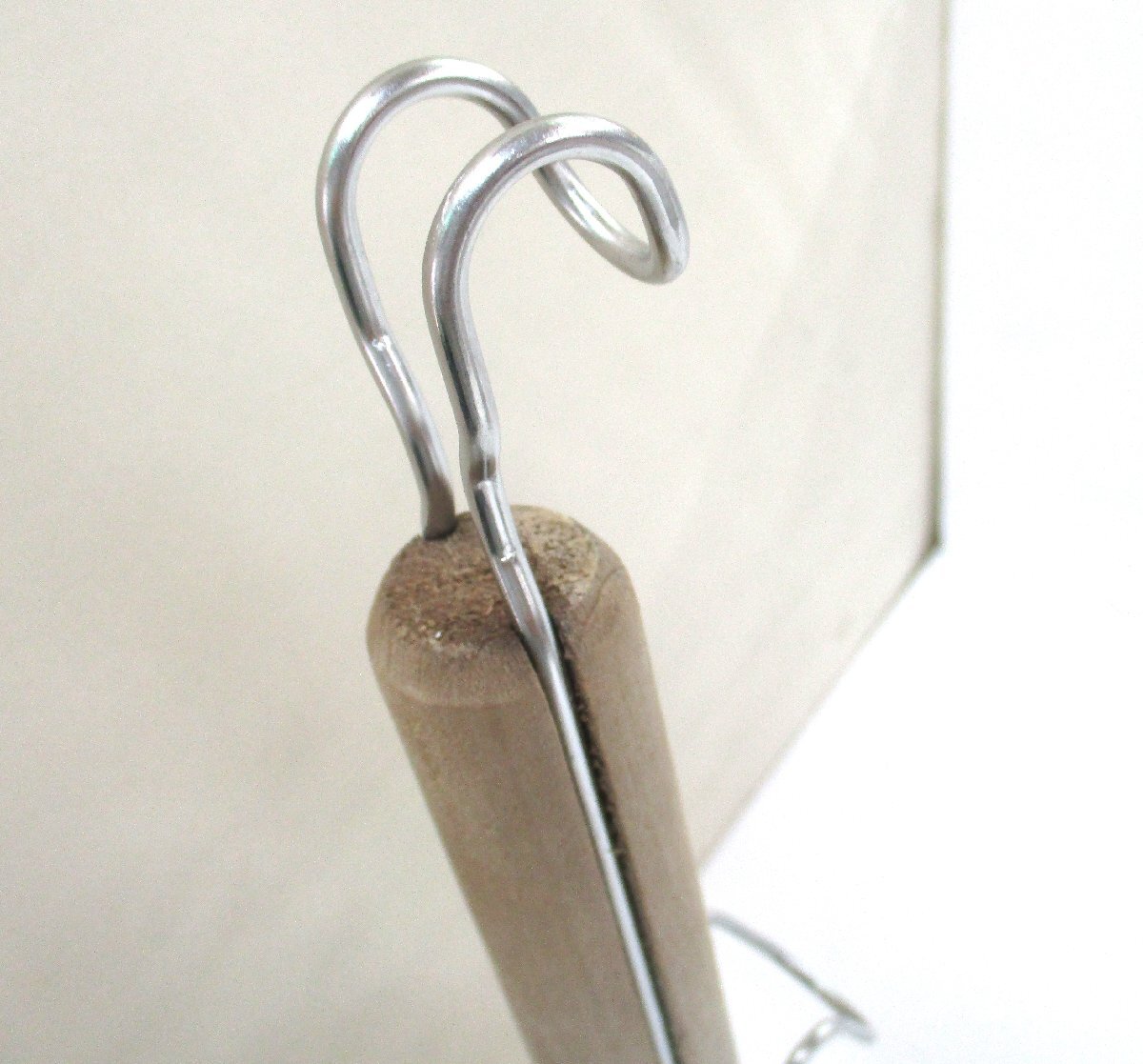 スパゲティ揚 木柄 小2個スパゲティてぼ パスタてぼ 湯切り 業務用 柄長190 18－8ステンレス 中古 101560 ★_画像5