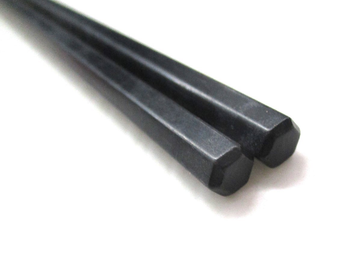 箸 六角 業務用 黒 8膳 22.5cm キズヨゴレ有 中古 101546 ★_画像5