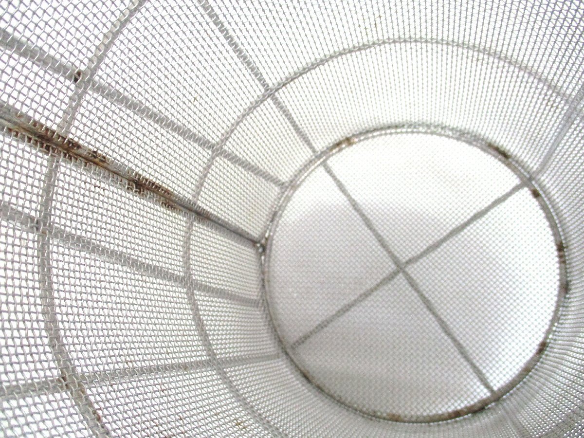 スパゲティ揚 木柄 小2個スパゲティてぼ パスタてぼ 湯切り 業務用 柄長190 18－8ステンレス 中古 101560 ★_画像7