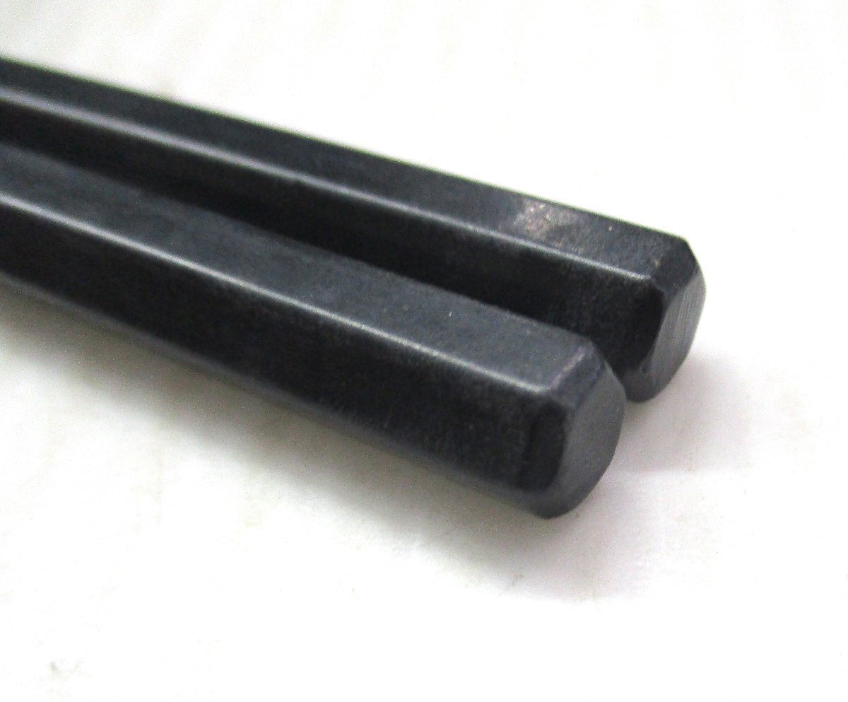 箸 六角 業務用 黒 8膳 22.5cm キズヨゴレ有 中古 101546 ★_画像4