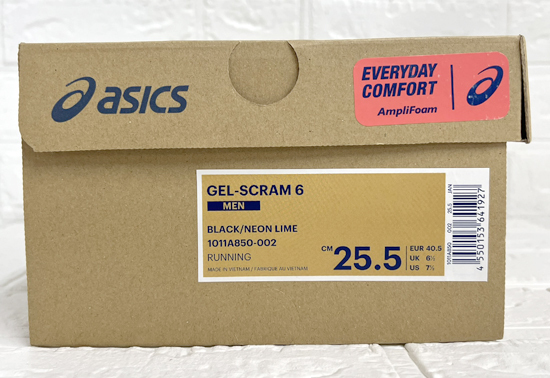 ①未使用品 アシックス asics GEL-SCRAM 6 メンズ ランニングシューズ トレイルラン 25.5cm BLACK/NEON LIME スニーカー 靴 札幌市 白石店_画像9