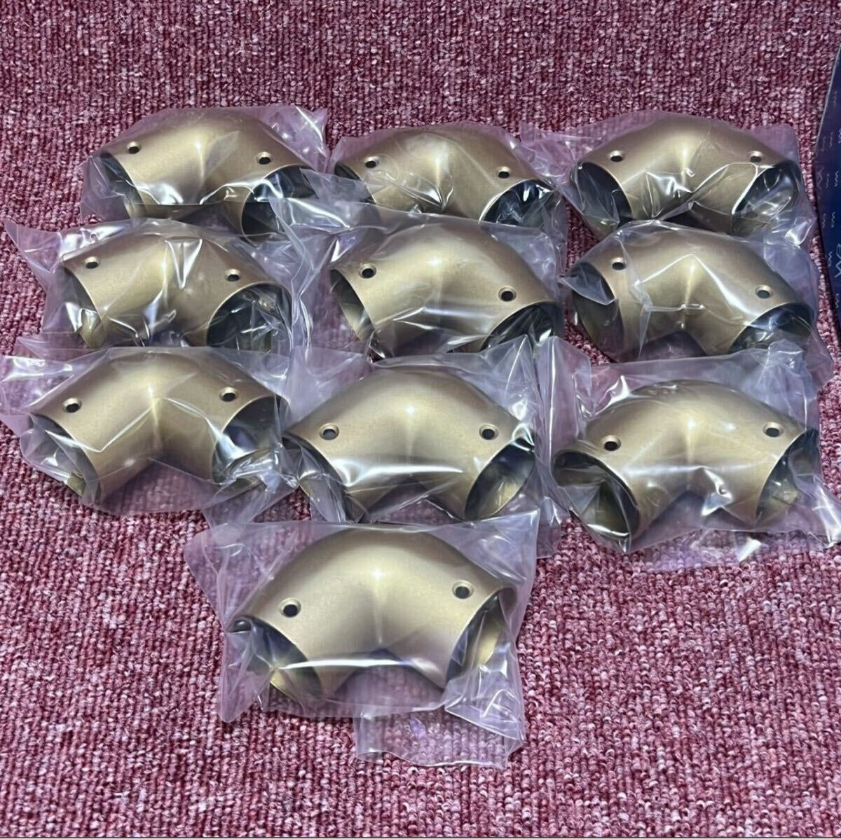 シロクマ BR-160 E形エルボ 35Φ ゴールド 10個セット 新品未使用、_画像2