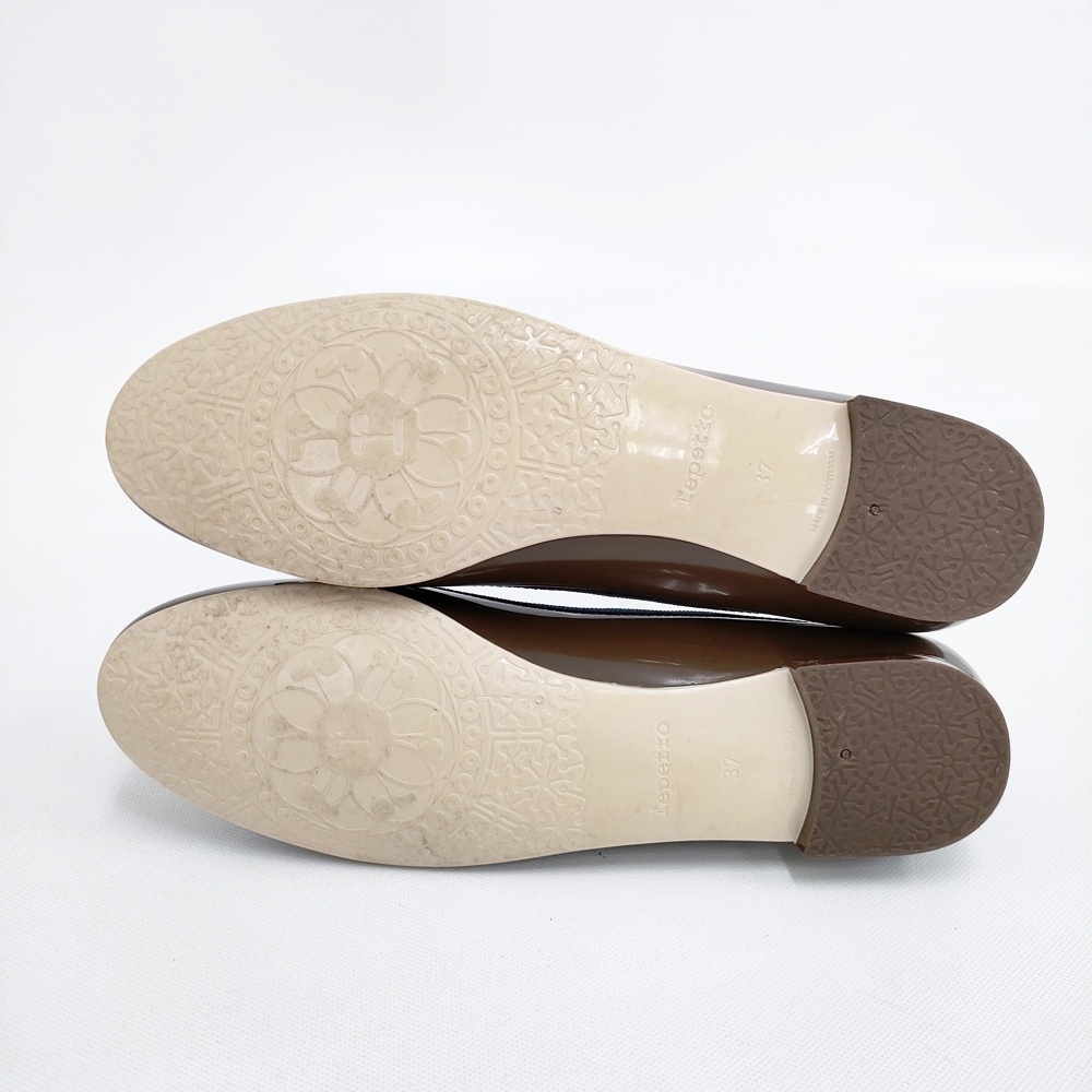 repetto レインシューズ ラバー バレエシューズ サイズ37 バレエシューズ ブラウン ネイビー レペット 5-0908G 264401_画像4