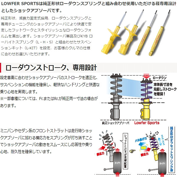 (個人宅発送可) カヤバ KYB Lowfer Sportsキット ショック+スプリング (前後) プレオプラス LA350F (2WD 2017/05-) (LKIT-LA350S)_画像2